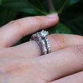 Classic Vintage Women Couple Ring With Micro Pave Cubic Zirconia, Elegant Cross Border Fashion Jewelry view 4