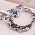 Classic Vintage Women Couple Ring With Micro Pave Cubic Zirconia, Elegant Cross Border Fashion Jewelry view 6