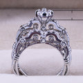 Classic Vintage Women Couple Ring With Micro Pave Cubic Zirconia, Elegant Cross Border Fashion Jewelry view 5