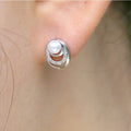 Korean Fashion Elegant Pearl Stud Earrings For Women With Zircon Inlay Jewelry Accessories view 4