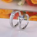 Korean Style Sweet Couple Proposal Open Ring With Zircon Eternity Design For Lovers view 4