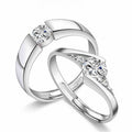 Korean Style Sweet Couple Proposal Open Ring With Zircon Eternity Design For Lovers view 1