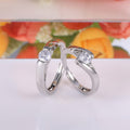 Korean Style Sweet Couple Proposal Open Ring With Zircon Eternity Design For Lovers view 5