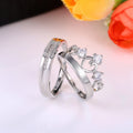 European American Crown Couple Matching Rings White Gold Plated Prince And Princess Wedding Jewelry view 4