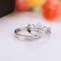 European American Crown Couple Matching Rings White Gold Plated Prince And Princess Wedding Jewelry view 5