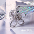 Luxury Gold Plated Oversized Flower Ring For Women, French Style Statement Party Jewelry view 5