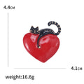 Alloy Heart Cat Brooch Pin For Creative Clothing Accessories view 5