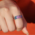European American Fashion Flower Butterfly Oil Painting Ring For Women Cross Border Jewelry view 4