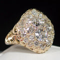 Luxury Gold Plated Hemispherical Women's Ring Copper Inlaid Zircon Statement Jewelry view 6