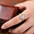 Luxury Gold Plated Hemispherical Women's Ring Copper Inlaid Zircon Statement Jewelry view 4