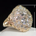 Luxury Gold Plated Hemispherical Women's Ring Copper Inlaid Zircon Statement Jewelry view 5