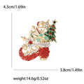 Alloy Rhinestone Enamel Christmas Brooch Pin For Clothing Decoration view 5