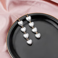 Elegant Korean Style Long Tassel Heart Pearl Drop Earrings With 925 Silver Needle For Women Fashion Earrings view 1