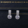 European American Sparkling Eight Hearts Eight Arrows Double Row Zircon Hoop Earrings For Women view 6