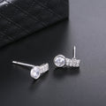 European American Sparkling Eight Hearts Eight Arrows Double Row Zircon Hoop Earrings For Women view 2