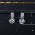 European American Sparkling Eight Hearts Eight Arrows Double Row Zircon Hoop Earrings For Women view 5
