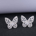 Fashion Hollow Zircon Butterfly Stud Earrings, Korean Style Streetwear Jewelry Accessories view 6
