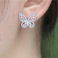 Fashion Hollow Zircon Butterfly Stud Earrings, Korean Style Streetwear Jewelry Accessories view 4