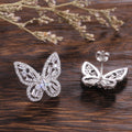 Fashion Hollow Zircon Butterfly Stud Earrings, Korean Style Streetwear Jewelry Accessories view 3