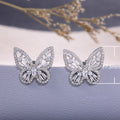 Fashion Hollow Zircon Butterfly Stud Earrings, Korean Style Streetwear Jewelry Accessories view 5