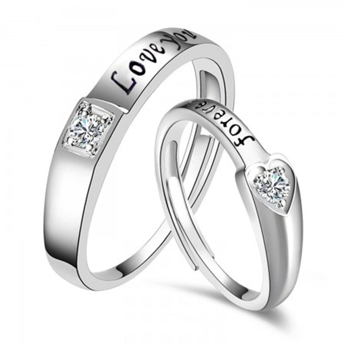 Forever Love You Engraved Couple Rings Wedding Matching Pair Rings For Lovers Jewelry