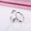 Korean Japanese Classic Couple White Gold Plated Zircon Key And Lock Rings For Love Jewelry view 3