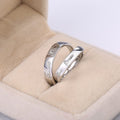 Korean Japanese Classic Couple White Gold Plated Zircon Key And Lock Rings For Love Jewelry view 2