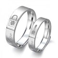 Korean Japanese Classic Couple White Gold Plated Zircon Key And Lock Rings For Love Jewelry view 1