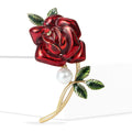 Fashion Alloy Enamel Rose Brooch For Clothing Decoration view 2