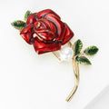Fashion Alloy Enamel Rose Brooch For Clothing Decoration view 3