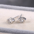 Korean Japanese Minimalist Women's Zircon Marquise Stud Earrings With Real Gold Color Plating view 2