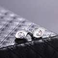 Korean Japanese Minimalist Women's Zircon Marquise Stud Earrings With Real Gold Color Plating view 1