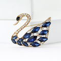 Alloy Rhinestone Glass Swan Brooch Pin For Elegant Apparel view 3