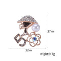 Alloy Rhinestone Pearl Lady Profile Brooch For Fashion Garments view 5