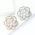 Alloy Hollow Pearl Flower Brooch Pin For Women's Apparel Decoration view 2