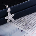 Korean Sweet Full Zircon Flower Earrings For Girls, Elegant Fashion Jewelry Accessories view 3