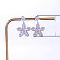Korean Sweet Full Zircon Flower Earrings For Girls, Elegant Fashion Jewelry Accessories view 5
