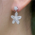 Korean Sweet Full Zircon Flower Earrings For Girls, Elegant Fashion Jewelry Accessories view 4