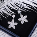 Korean Sweet Full Zircon Flower Earrings For Girls, Elegant Fashion Jewelry Accessories view 6