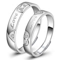 Korean Dongdaemun Romantic Love Couple Transformable Silver Plated Open Ring For Men And Women view 1