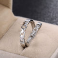 Adjustable Zircon Lock Love Couple Rings Proposal Matching Wedding Ring Set Jewelry view 5