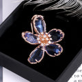 Luxury Fashion Large Flower Women's Stud Earrings With Silver Pins And Real Gold Plated Color view 7