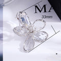 Luxury Fashion Large Flower Women's Stud Earrings With Silver Pins And Real Gold Plated Color view 5