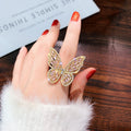 Luxury Zircon Butterfly Bow Open Ring For Women Korean Minimalist Alloy Index Jewelry view 2