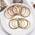 Bohemian Colorful Seed Bead Woven Hollow Round Hoop Alloy Statement Dangle Fashion Earrings view 1