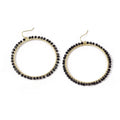 Bohemian Colorful Seed Bead Woven Hollow Round Hoop Alloy Statement Dangle Fashion Earrings view 5
