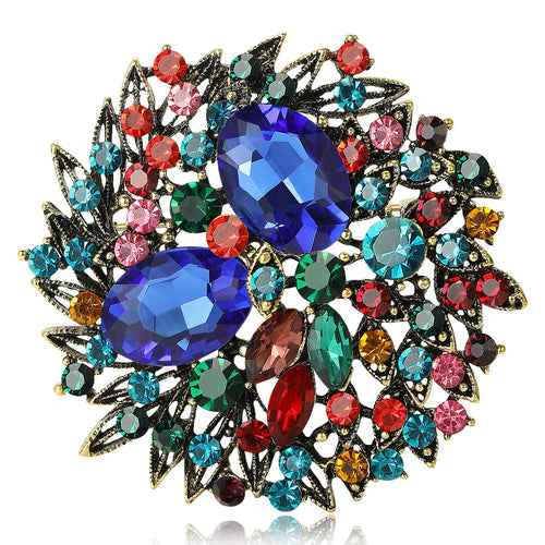 Alloy Enamel Crystal Rhinestone Brooch Pin For Sweater Accessories