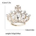 Premium Alloy Rhinestone Crown Brooch For Women's Suit And Coat view 4