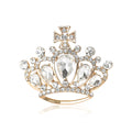 Premium Alloy Rhinestone Crown Brooch For Women's Suit And Coat view 5