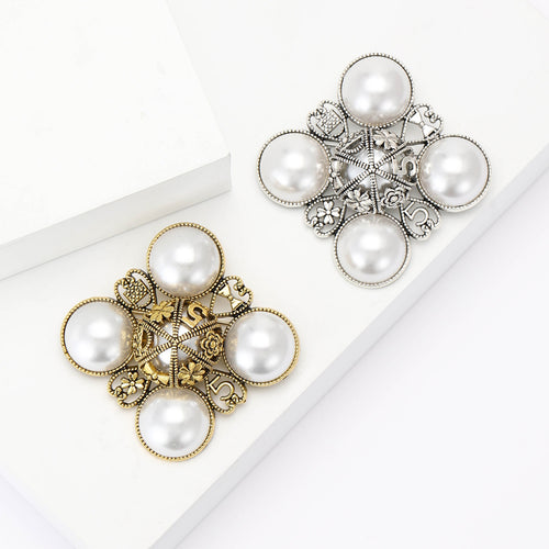 Alloy Baroque Pearl Brooch For Women's Fashion Apparel